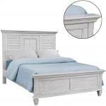 Simple Relax Queen Bed with Panel Headboard Antique White