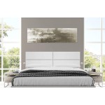 Vänt Upholstered Wall Mounted Headboard Panels -Isabelle Layout 60" X 23"-Configuration of 4 Individual Panels Recommended for Queen-Full Vintage Leather White Dove
