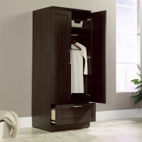 BESTGOODSHOP Bedroom Wardrobe Armoire Cabinet in Dark Brown Oak Wood Finish Storage Cabinets