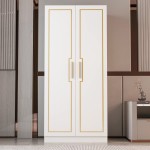 DiDuGo Armoire Wardrobe Closet Bedroom Armoire with Doors Shelves and Cabient Clothing Rod for Bedroom White 31.4”W x 18.8”D x 70”H