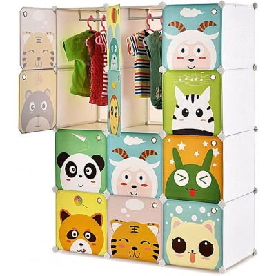 hanxiaoyishop Closet Children' s Wardrobe Cube Storage Organizer Armoire Bedroom Dresser Pantry Cabinet Shoebox， L 43. 7xD 18. 5xH 57. 9 Inches，White Wardrobe Closet