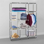 LIPKAHH Armoire Wardrobe Closets for Bedroom 69" Portable Closet Organizers and Storage for Bedroom with 9 Storage Shelves 6 Side Pockets,Quick and Easy to Assemble,Strong and Durable
