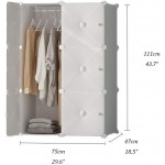LYLY Wardrobe Plastic Portable Wardrobe Closet for Bedroom Clothes Armoire Dresser Multi-Use Cube Storage Organizer with White Doors Wardrobe Closet Color : D