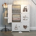 Wardrobe Simplicity Shelving Armoire Removable Organizer Storage Locker Plastic 3-Layer Clothes Bedroom Home Rental Room Dormitory White CHENGYI Size : 75X37X111CM