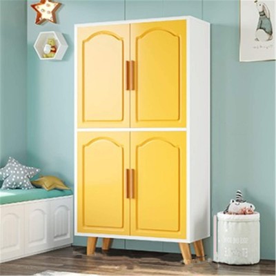 YADSHENG Wardrobe Children's Wardrobe Home Bedroom Storage Storage Cabinet Simple Modern Minimalist Cartoon Small Wardrobe Bedroom Armoires Color : Yellow Size : 132x40x60cm