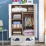 YADSHENG Wardrobe Children's Wardrobe Modern Minimalist Household Small Apartment Bedroom Storage Cabinet Kid Cartoon Wardrobe Bedroom Armoires Color : Blue Size : 150x50x80cm