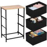 3 Drawer Dresser Organizer with Metal Frame Wood Top Durable Fabric Drawers Tower Dressers Storage for Clothes Bedroom Nursery Office Home or Dorm 17 3 4" W x 28" H x 12" D