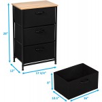 3 Drawer Dresser Organizer with Metal Frame Wood Top Durable Fabric Drawers Tower Dressers Storage for Clothes Bedroom Nursery Office Home or Dorm 17 3 4" W x 28" H x 12" D