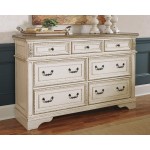 Signature Design by Ashley Realyn French Country 7 Drawer Two Tone Dresser Chipped White