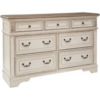 Signature Design by Ashley Realyn French Country 7 Drawer Two Tone Dresser Chipped White