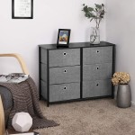 SONGMICS Narrow Dresser with 4 Fabric Drawers Vertical Slim Storage Tower Unit 31.5" Gray