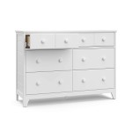 Storkcraft Moss 6 Drawer Universal Double Dresser White Bedroom Furniture Storage Modern Farmhouse Style Sturdy and Durable Wood Construction 6 Deep Spacious Drawers Steel Hardware