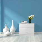 Wood Simple 3-Drawer Dresser,Dresser Organizer Wood Chest Cabinet for Bedroom Living Room Bathroom,Home Furniture White