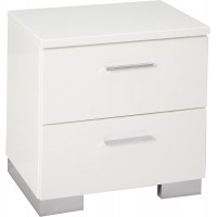 Coaster Home Furnishings Felicity 2-drawer Nightstand Glossy White 15.25"D x 23.25"W x 22.75"H CO-203502