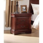 SSLine Cherry Finish Nightstand with 2 Drawers Vintage Wood Bedside End Table Traditional Bedroom Storage Chest Tables w Retro Drawer Handle -Delivered Fully Assembled
