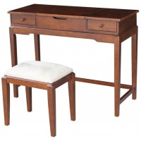 International Concepts Vanity Table with Vanity Bench Esspresso