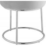 Linon Grey and Silver Vanity and Accent Dalilah Stool