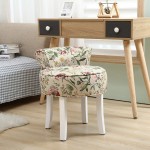 Solid Wood Vanity Stool Vanity Bench Make Up Chair Makeup Stool with Backrest Capacity 120 kg 57X34X42CM