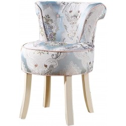 Vanity Stool Dining Chair Vanity Benches Stool Upholstered Fan Back Chair Dressing Stools Makeup Stool Padded Bench Chair Embroidered Brocade Fabric Solid Wood Legs For Dressing Room Living Room Bed