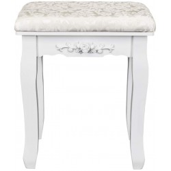 Vanity Stool,Makeup Bench Dressing Stools Retro Cushioned Chair Piano Seat Bedroom Large Vanity Benches,White