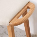 ZXCASDF Vanity Stool Makeup Bench Dressing Stool Padded Cushioned Chair Piano Seat Saddle Seat Stools Wood Vintage Counter Height Chairs,Walnut Beige