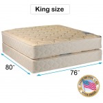 Chiro Premier Orthopedic Beige Color King Size 76"x80"x9" Mattress and Box Spring Set Fully Assembled Good for Your Back Long Lasting and 2 Sided by Dream Solutions USA