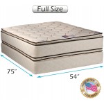 Coil Comfort Pillowtop Full Size 54"x75"x11" Mattress and Box Spring Set by Dream Solutions USA