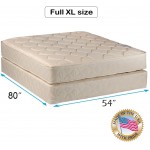 Comfort Classic Gentle Firm Full XL 54"x80"x9" Mattress and Box Spring Set Fully Assembled Orthopedic Good for Your Back Long Lasting and 2 Sided by Dream Solutions USA