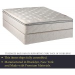 Continental Sleep 10-Inch Medium Plush Pillowtop Innerspring 8" Wood Box Spring for Mattress Queen Beige