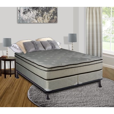 Continental Sleep Mattress 11 Inch Euro Top Assembled  Orthopedic King Mattress and Box Spring with Cozy Teddy Bear Fabric Victoria Collection
