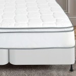Continental Sleep Medium Plush Eurotop Pillowtop Innerspring Mattress and 4" Low Profile Split Wood Boxspring Foundation Set,with Frame Full No