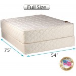DS Solutions USA Grandeur Deluxe Two-Sided Gentle Firm Full Size Mattress and Box Spring Set with Metal Bed Frame Orthopedic Spine Support High Foam Quality Long Lasting Comfort
