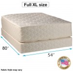 Highlight Luxury Firm Full XL Size 54"x80"x14" Mattress & Box Spring Set Fully Assembled Spinal Back Support Innerspring Coils Premium edge guards Longlasting Comfort By Dream Solutions USA