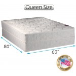 Legacy Queen Size 60"x80"x8" One-Sided None Flip Mattress and Box Spring Set Spinal Support System Fully Assembled Long Lasting Comfort by Dream Solutions USA