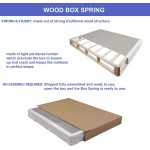 Mattress Solution 8-Inch Wood Split Traditional Box Spring Foundation for Mattress Set California king white