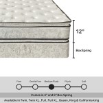Mattress Solution Medium Plush Double Sided Pillowtop Innerspring Fully Assembled Mattress and 8" Wood Box Spring Foundation Set Full White LT Brown