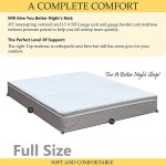 Mattress Solution Medium Plush Eurotop Pillowtop Innerspring Mattress And 4" Low Profile Wood Boxspring Foundation Set With Frame Full Size