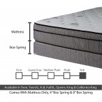 Spinal Solution 13-inch Soft Encased Hybrid Eurotop Pillowtop Memory Foam Gel Innerspring Mattress and 8" Wood Traditional Box Spring Foundation Set Full Size