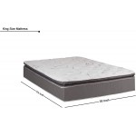 Treaton 12-Inch Soft Foam Encased Hybrid Pillowtop Innerspring Mattress & 4" Wood Box Spring Set King 9040j-6 6-2LP