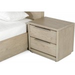 Limari Home Alius Collection Modern Oak Veneer Finished Bed 2 Nightstands Dresser & Mirror 5-Piece Bedroom Set King Grey