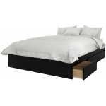Nexera Epik 3 Piece Full Size Bedroom Set Black Black Melamine and Matte Black lacquer Black Modern 54''