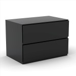 Nexera Epik 3 Piece Full Size Bedroom Set Black Black Melamine and Matte Black lacquer Black Modern 54''