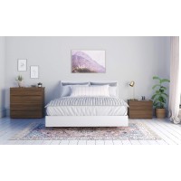 Nexera Solstice 4 Piece Queen Size Bedroom Set Walnut and White