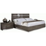 Platinum Legno Queen Modern Bedroom Set in Silver Birch 5-Piece