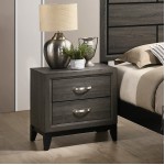 Roundhill Furniture Stout Panel Queen Size Bedroom Set with Bed Dresser Mirror Night Stand Grey