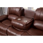 Betsy Furniture Power Reclining Bonded Leather Living Room Set Brown Sofa+Loveseat+Chair