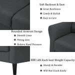 Dolonm 2 Piece Sofa Sets Mid Century Modern Upholstered Sectional Loveseat Couch Set Furniture for Living Room Dark Gray