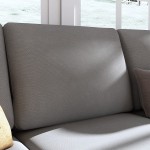 HONBAY Grey Sectional Couch with Ottoman Convertible L Shaped Chaise Sofa Set Sectional with Left or Right Facing Grey