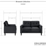 Lexicon Brussels 2-Piece Living Room Set Black