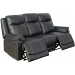 Lifestyle Furniture 3-Pieces Reclining Living Room Sofa Set,Recliner Couch Set Bonded Leather,Black